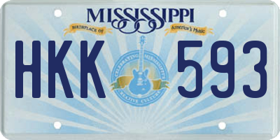 MS license plate HKK593