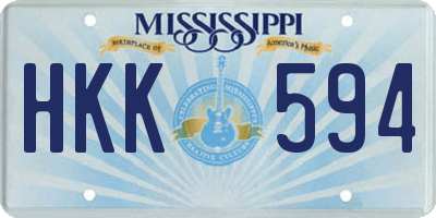 MS license plate HKK594