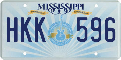 MS license plate HKK596