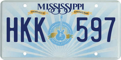 MS license plate HKK597