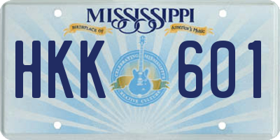 MS license plate HKK601