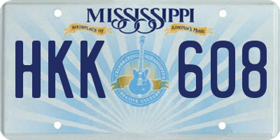 MS license plate HKK608