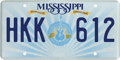 MS license plate HKK612