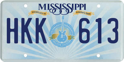 MS license plate HKK613