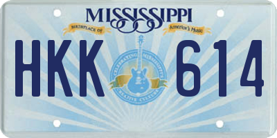 MS license plate HKK614