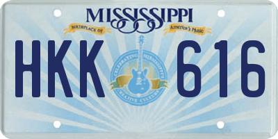 MS license plate HKK616