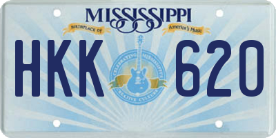 MS license plate HKK620