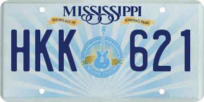 MS license plate HKK621