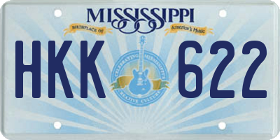 MS license plate HKK622