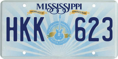 MS license plate HKK623