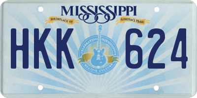 MS license plate HKK624