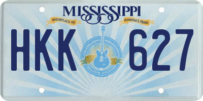 MS license plate HKK627