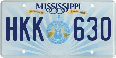 MS license plate HKK630