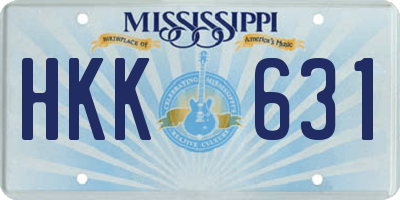 MS license plate HKK631