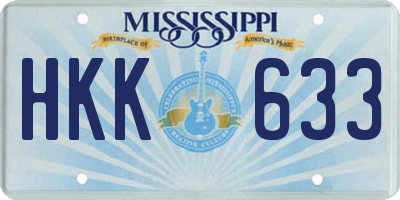 MS license plate HKK633
