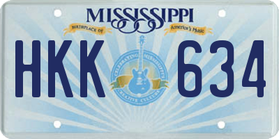 MS license plate HKK634