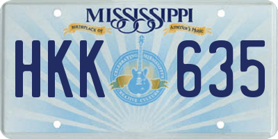 MS license plate HKK635