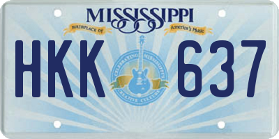 MS license plate HKK637