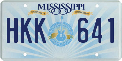 MS license plate HKK641