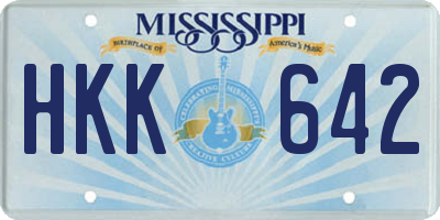 MS license plate HKK642