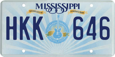 MS license plate HKK646