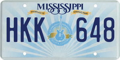 MS license plate HKK648