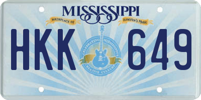 MS license plate HKK649