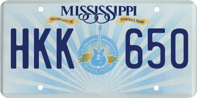 MS license plate HKK650