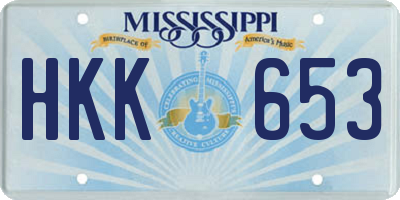 MS license plate HKK653