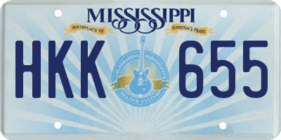 MS license plate HKK655