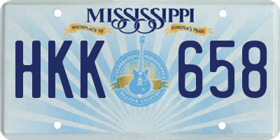 MS license plate HKK658