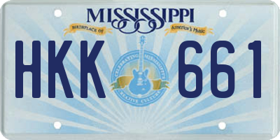 MS license plate HKK661