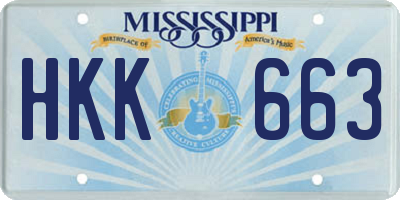 MS license plate HKK663