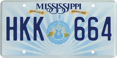 MS license plate HKK664