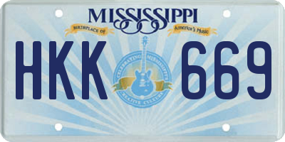 MS license plate HKK669