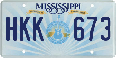MS license plate HKK673