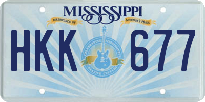MS license plate HKK677