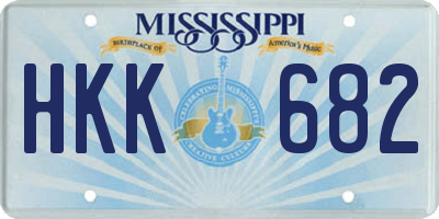 MS license plate HKK682