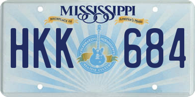 MS license plate HKK684