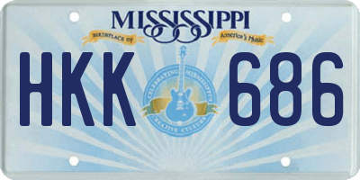 MS license plate HKK686