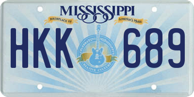 MS license plate HKK689
