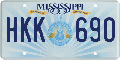 MS license plate HKK690