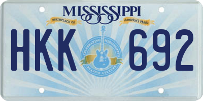 MS license plate HKK692