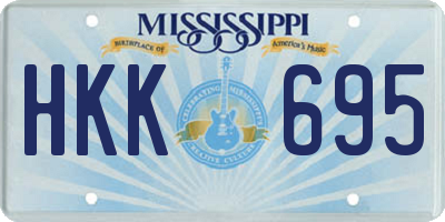 MS license plate HKK695