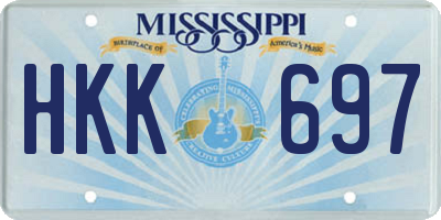 MS license plate HKK697