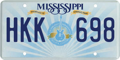 MS license plate HKK698