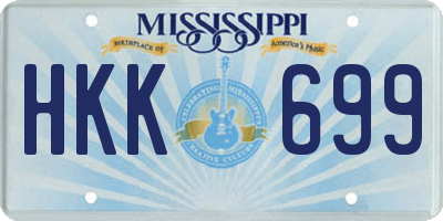 MS license plate HKK699