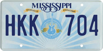 MS license plate HKK704