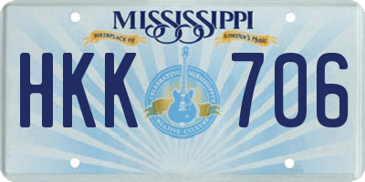 MS license plate HKK706