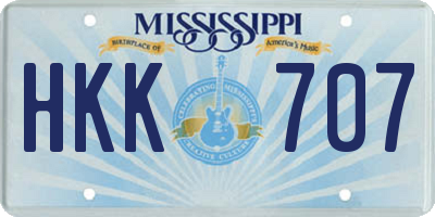 MS license plate HKK707